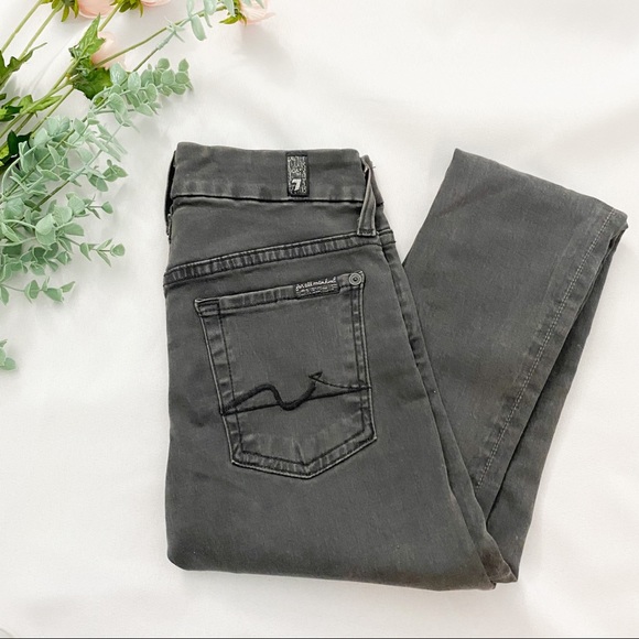 COPY - 7 For All Mankind Mid Rise Gwenevere Grey Jeans 25 - Picture 7 of 7